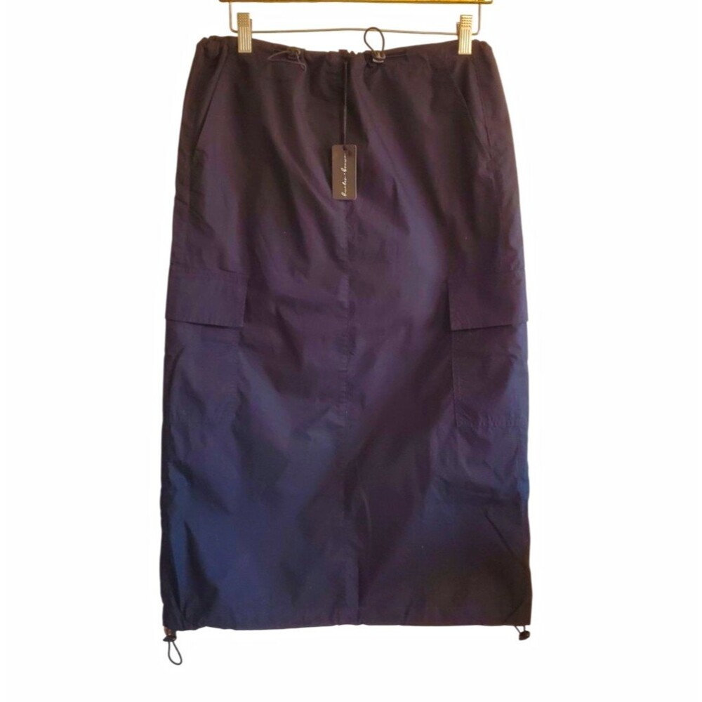 Hunter & Brown Parachute Cargo Midi Skirt Gorpcore Utility Streetwear Y2K Size S